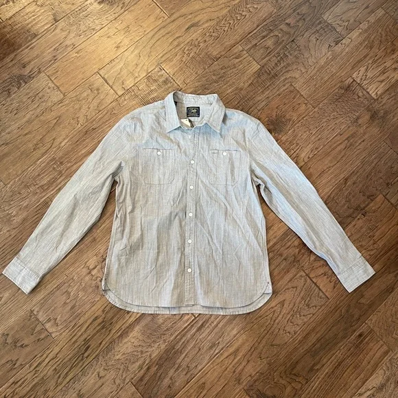 JACHS New York “The Vintage Chambray Shirt” Button down in Grey Large NWT
